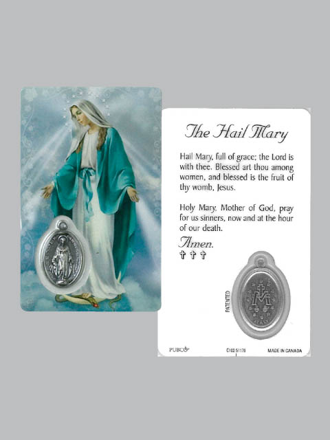 Laminated Card &amp; Medal – Miraculous | Educational and Religious Supplier